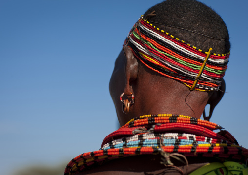 Samburu woman with traditional jewellry, Samburu county, Samburu national reserve, Kenya