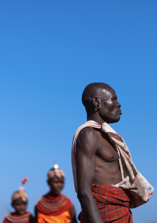 Samburu tribe people dancing during a ceremony, Samburu County, Maralal, Kenya