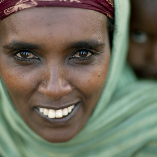 Portrait of a smiling Borana tribe woman, Marsabit County, Marsabit, Kenya