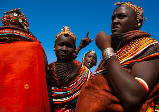 Rendille tribe women dancing during a ceremony, Marsabit County, Marsabit, Kenya