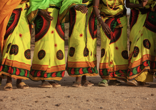 Gabra tribe women dancing in line, Marsabit County, Chalbi Desert, Kenya