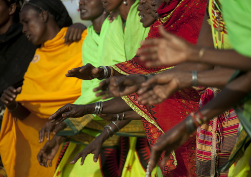 Gabra tribe women dancing, Marsabit County, Chalbi Desert, Kenya