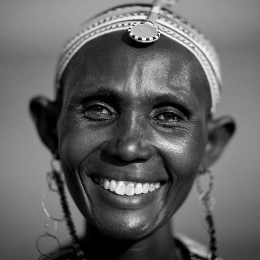 Portrait of an el molo tribeswoman, Turkana lake, Loiyangalani, Kenya