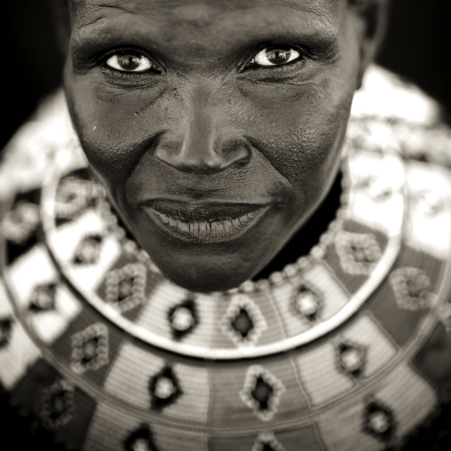 Portrait of an El Molo tribe woman, Rift Valley Province, Turkana lake, Kenya