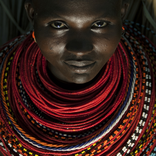 Portrait of a Rendille tribe woman, Rift Valley Province, Turkana lake, Kenya