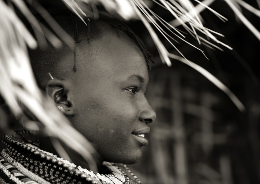 Portrait of a young Turkana tribe woman, Rift Valley Province, Turkana lake, Kenya