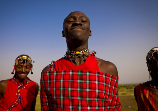 Masai warriors dancing, Nakuru county, Nakuru, Kenya