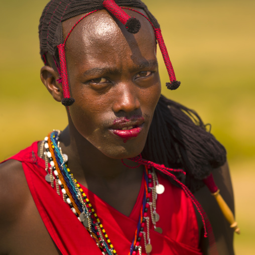 Masai warrior with blood on his lips, Nakuru county, Nakuru, Kenya