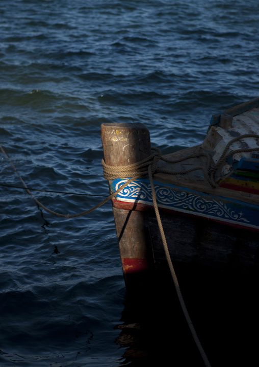 The prow of a dhow, Lamu County, Lamu, Kenya