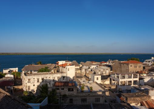 High angle view of the old town with stone townhouses, Lamu County, Lamu, Kenya