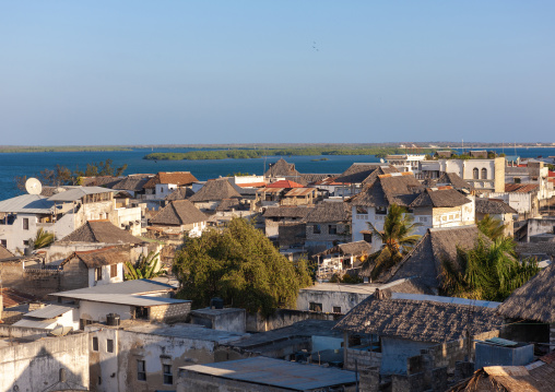 High angle view of the old town with stone townhouses, Lamu County, Lamu, Kenya