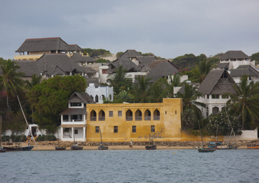 Stone townhouses seen from the sea, Lamu County, Shela, Kenya