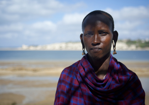 Maasai man working as security guard, Lamu County, Lamu, Kenya