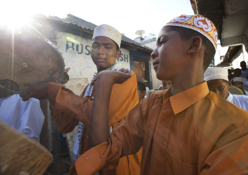 Muslim people celebrating the Maulid festival, Lamu County, Lamu, Kenya