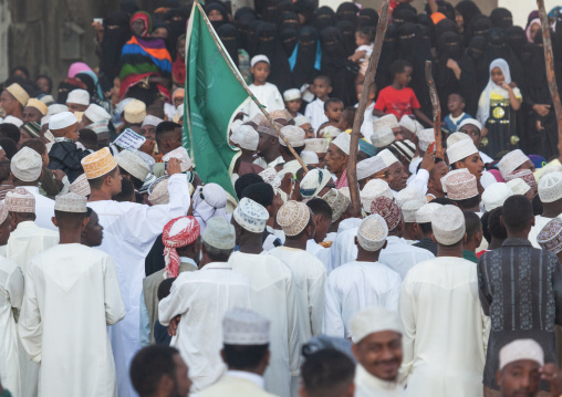 Muslim people celebrating the Maulid festival, Lamu County, Lamu, Kenya