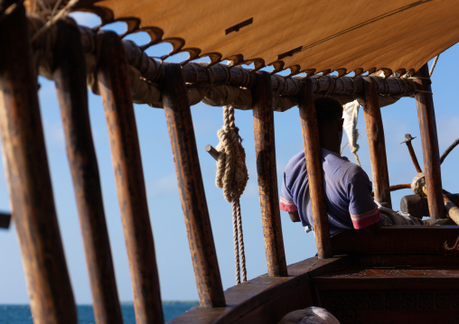 Dhow sailing on the indian ocean, Lamu County, Lamu, Kenya