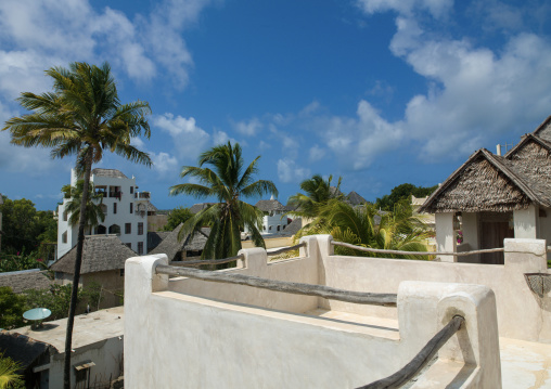 Stone townhouses in the palm trees, Lamu County, Shela, Kenya