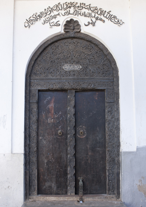 Carved wooden front door, Lamu County, Lamu, Kenya