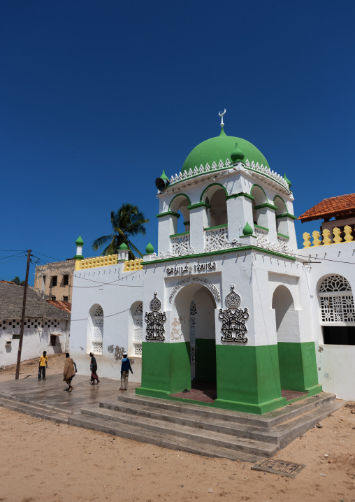 Mosque with a green dome, Lamu County, Lamu, Kenya