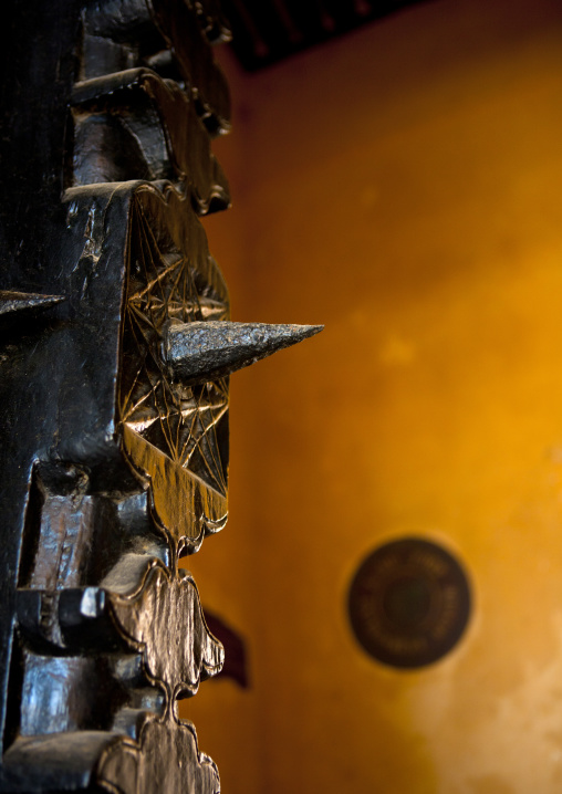 Detail of a carved wooden door, Lamu County, Lamu, Kenya