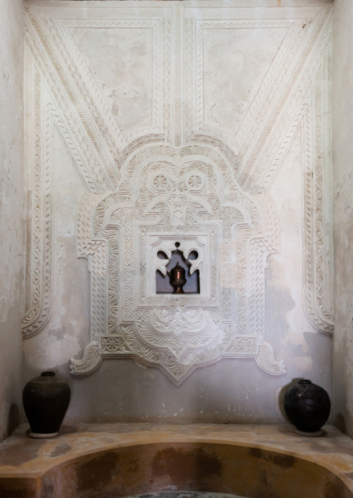 Decorative stucco plasterwork in a house, Lamu County, Lamu, Kenya