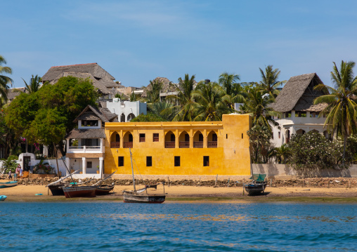 swahili houses seen from the sea, Lamu county, Shela, Kenya