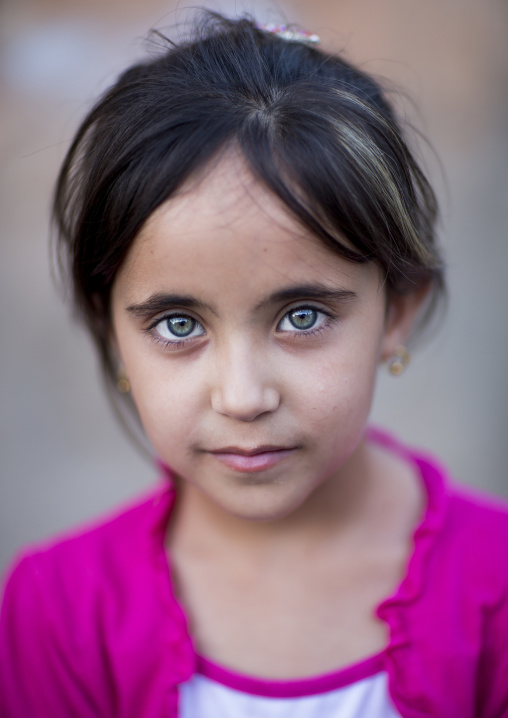 Kurdish Girl With Green Eyes, Akre, Kurdistan, Iraq