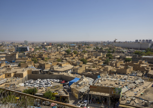 Looking Across Old Town Towards The Citadel, Erbil, Kurdistan, Iraq