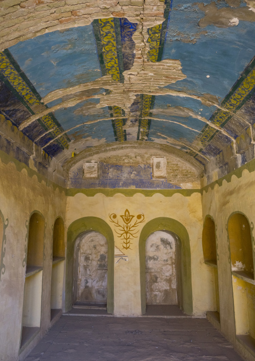 Ottoman Painted Ornamentation In A Divan In The Erbil Citadel, Kurdistan, Iraq