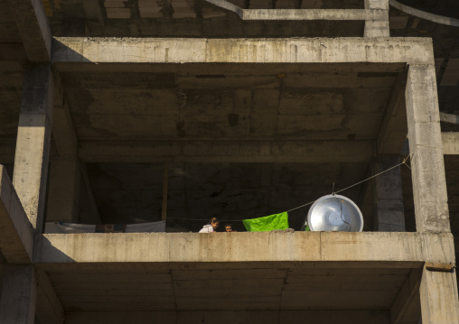 Yezidi Refugees Displaced From Sinjar Living In An Under Construction Building, Duhok, Kurdistan, Iraq
