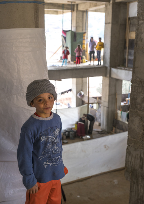 Yezidi Refugees Displaced From Sinjar Living In An Under Construction Building, Duhok, Kurdistan, Iraq