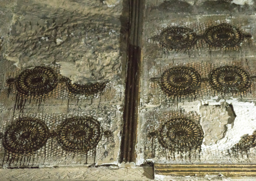 Decorated Roof With Suns Inside Lalesh Temple, Kurdistan, Iraq