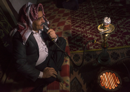 Yezedi Refugee From Sinjar Smoking, Duhok, Kurdistan, Iraq