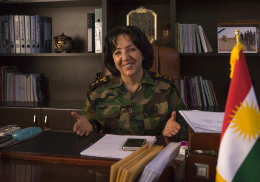 Colonel Nahida Ahmad Rashid In Her Office, Sulaymaniyah, Kurdistan, Iraq
