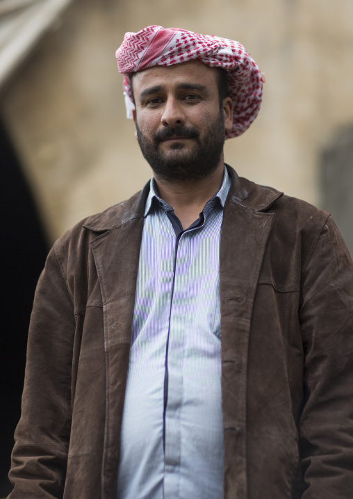 Yezidi Refugee Man Displaced From Sinjar Living In Lalesh Temple, Kurdistan, Iraq