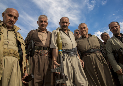 Kurdish Peshmergas Veterans On The Frontline, Kirkuk, Kurdistan, Iraq