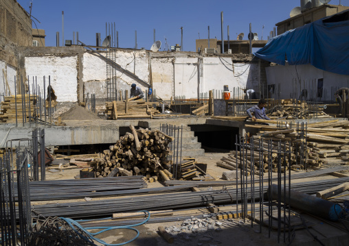Workers On A Building Site, Erbil, Kurdistan, Iraq