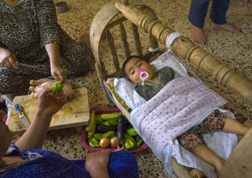Yazidi Mother And Her Baby In The Temple City Of Lalesh, Kurdistan, Iraq