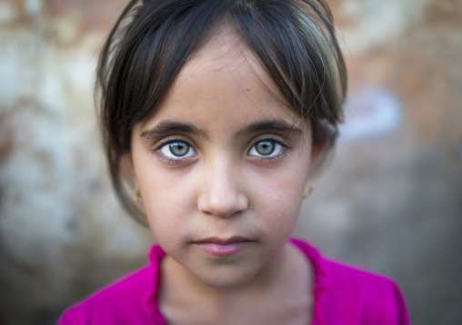 Kurdish Girl With Green Eyes, Akre, Kurdistan, Iraq