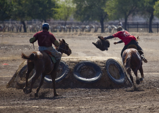 Men Competing In A Horse Game For National Day, Bishkek, Kyrgyzstan