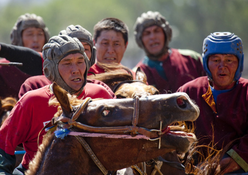 Men Competing In A Horse Game For National Day, Bishkek, Kyrgyzstan