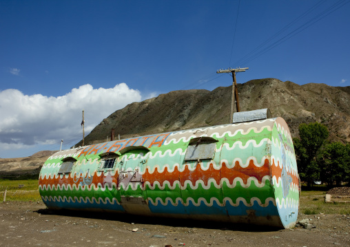 Old Rusty Tank Converted Into A Bar, Kyrgyzstan
