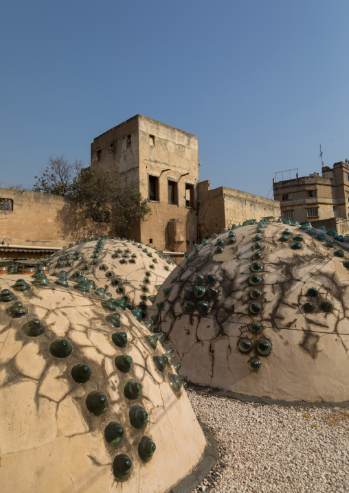 Ezzeddine hamam domed roof with glasses to allow the light to enter into the bath rooms, North Governorate, Tripoli, Lebanon