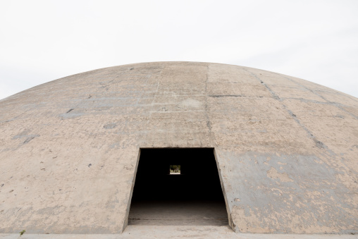 The experimental dome-shaped theatre at the Rachid Karami international exhibition center designed by brazilian architect Oscar Niemeyer, North Governorate, Tripoli, Lebanon