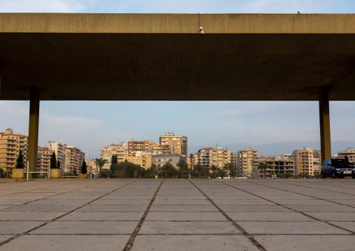 The gate entrance of the Rachid Karami international exhibition center designed by brazilian architect Oscar Niemeyer, North Governorate, Tripoli, Lebanon