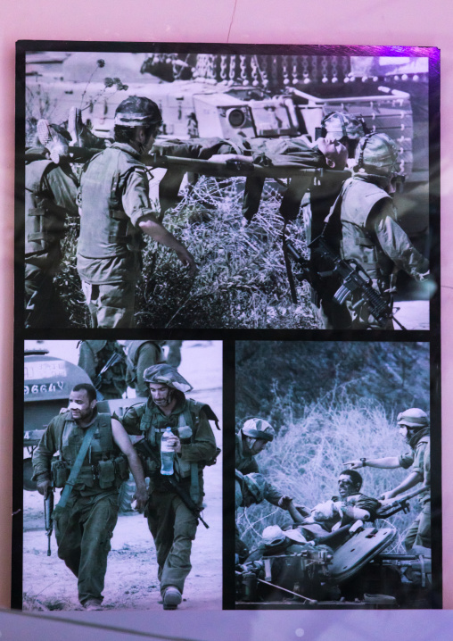 Israeli soldiers pictures in the war museum operated by Hezbollah called the tourist landmark of the resistance or museum for resistance tourism, Nabatiyeh Governorate, Mleeta, Lebanon