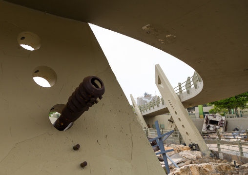Israeli tank in the war museum operated by Hezbollah called the tourist landmark of the resistance or museum for resistance tourism, South Governorate, Mleeta, Lebanon