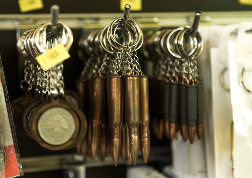Hezbollah souvenirs shop in the tourist landmark of the resistance, South Governorate, Mleeta, Lebanon