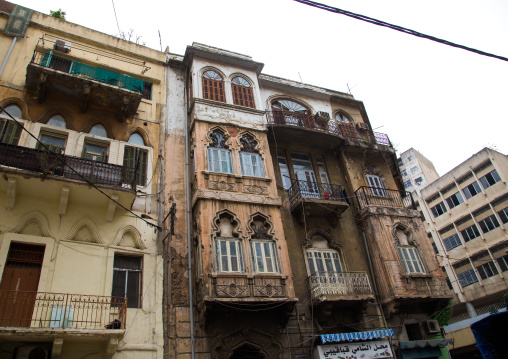 Traditional old buildings in Mar Mikhael, Beirut Governorate, Beirut, Lebanon
