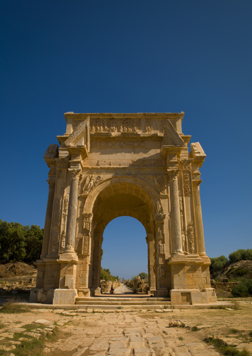 Leptis magna arch of septimus severus, Tripolitania, Khoms, Libya